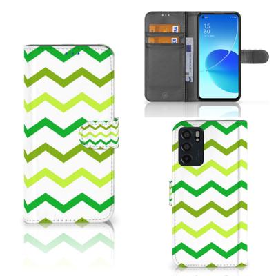 OPPO Reno6 5G | Telefoon Hoesje | Zigzag Groen