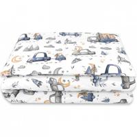 Dekbedset met Print Cars Blauw 135x100 cm + Kussen 40x60 cm