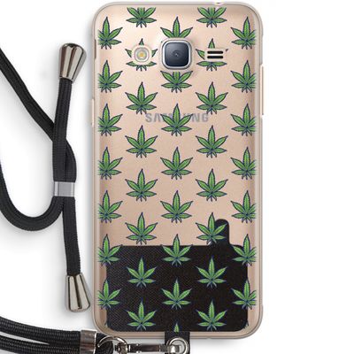 Weed: Samsung Galaxy J3 (2016) Transparant Hoesje met koord
