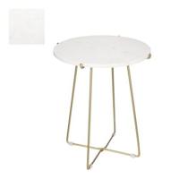 Mica Decorations Alec Bijzettafel - H50 x Ø43 cm - Marmer - Wit