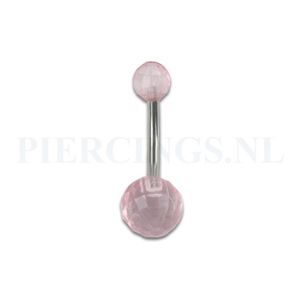 Navelpiercing acryl disco roze