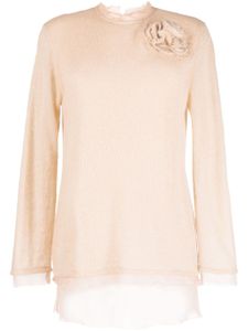 Ermanno Scervino pull en soie à fleurs - Tons neutres