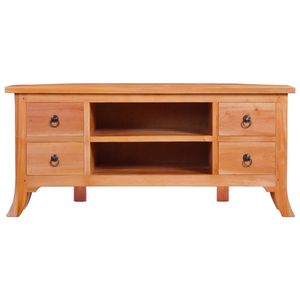 The Living Store Mahoniehouten Televisiekast - 100 x 40 x 45 cm - Met 4 lades en 2 schappen