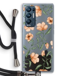 Peachy flowers: Oppo Find X3 Neo Transparant Hoesje met koord