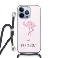 Pink positive: iPhone 13 Pro Transparant Hoesje met koord