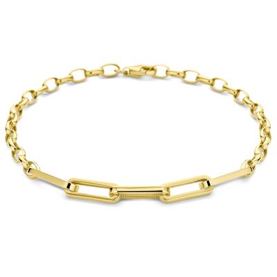 Armband Fantasie geelgoud 4,5 mm 18,5 cm