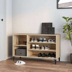 Schoenenkast 102x36x60 cm bewerkt hout sonoma eikenkleurig