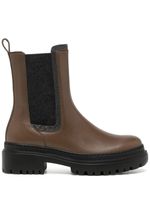 Brunello Cucinelli bottines chelsea à talon épais - Marron