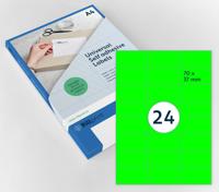 Etiket rillprint 70x37mm fluorgroen 2400 etiketten
