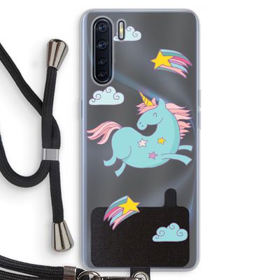Vliegende eenhoorn: Oppo A91 Transparant Hoesje met koord