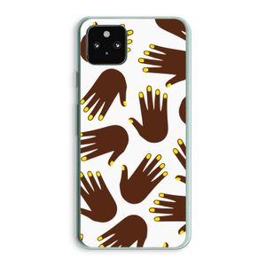 Hands dark: Google Pixel 5a 5G Transparant Hoesje