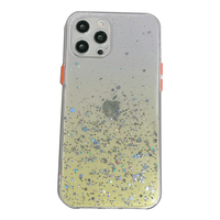 iPhone SE 2022 hoesje - Backcover - Camerabescherming - Glitter - TPU - Geel