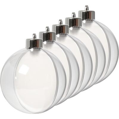 DIY Kerstballen - 5x st - transparant - D8 cm - kunststof - knutselen