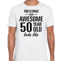 Awesome 50 year / 50 jaar cadeau t-shirt wit heren 2XL  - - thumbnail