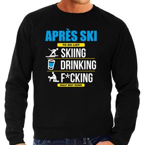 Foute Apres ski sweater to do list skieen  zwart heren 2XL  -