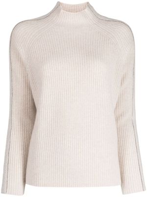 N.Peal pull nervuré à col cheminée - Rose