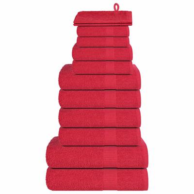 12-delige Handdoekenset 360 g/m 100% katoen rood
