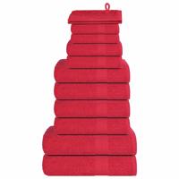 12-delige Handdoekenset 360 g/m 100% katoen rood