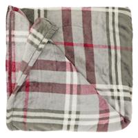 Unique Living plaid victor 200 x 150 cm grijs / rood ruit