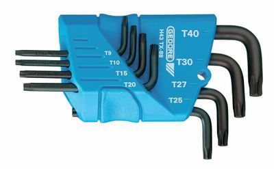 Gedore haakse inbussleutels H 43 TX-08 T10-t45 (8-dlg)