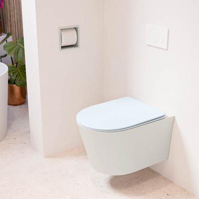 Wandcloset Mondiaz Lavie | Zonder spoelrand | Incl.Toiletzitting-Clay | Keramiek | Linen (beige)