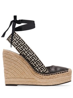 Balmain espadrilles Alex 75 mm à motif monogrammé - Noir