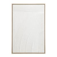 Leen Bakker - Schilderij 3D Art - /hout - 90x60 Cm - Canvas - Wit
