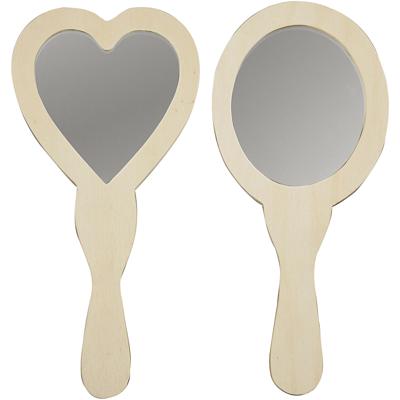 Creativ Company Versier je houten handspiegel, 2st. 25cm
