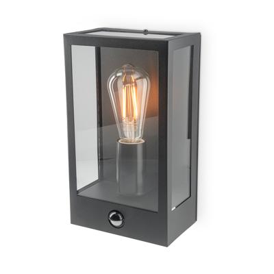HOFTRONIC™ Stella PIR LED wandlamp - bewegingssensor - schemerschakelaar - excl. E27 lichtbron - max. 60 watt - IP44 - Zwart - voor buiten