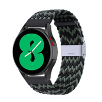 Braided nylon bandje - Groen / zwart - Samsung Galaxy Watch - 46mm / Samsung Gear S3