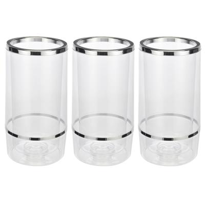Wijnkoeler transparant kunststof - Set van 3x stuks - 12 x 23 cm - Champagnekoeler - Flessenkoeler Wijnkoeler transparant kunststof - Set van 3x stuks - 12 x 23 cm - Champagnekoeler - Flessenkoeler