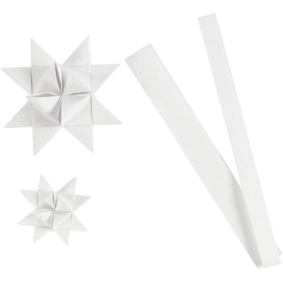 Vivi Gade Papieren vlechtstroken, l: 44+78 cm, d 6,5+11,5 cm, b: 15+25 mm, wit, 32 stroken/ 1 doos