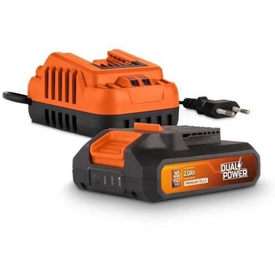 Accu en oplader - Dual Power - POWDP90620 - 2,0 Ah 20V accu en 2A oplader - Voor 20V draadloos doe-het-zelf gereedschap