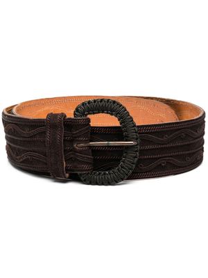 Saint Laurent Pre-Owned ceinture à détails tressés (années 1970) - Marron
