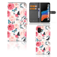 Samsung Galaxy Xcover 6 Pro Hoesje Butterfly Roses - thumbnail