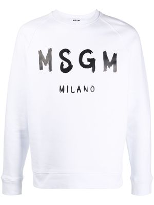 MSGM sweat à logo imprimé - Blanc
