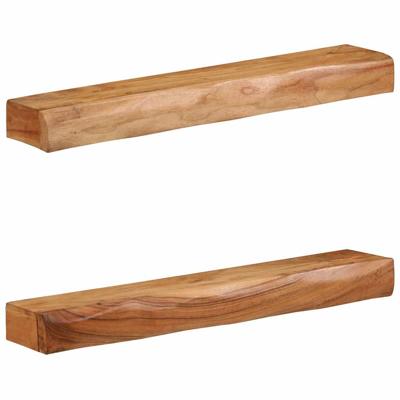 Wandschappen 2 st 80x17x8 cm massief acaciahout