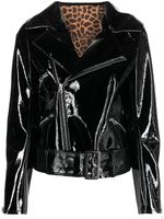 Philipp Plein veste en cuir artificiel à fini brillant - Noir - thumbnail