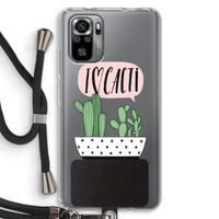 I love cacti: Xiaomi Redmi Note 10S Transparant Hoesje met koord