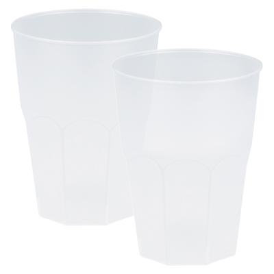 Drinkglazen frosted - transparant - 12x - 300 ml - onbreekbaar kunststof - Feest/cocktailbekers Drinkglazen frosted - transparant - 12x - 300 ml - onbreekbaar kunststof - Feest/cocktailbekers