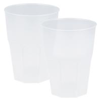 Drinkglazen frosted - transparant - 12x - 300 ml - onbreekbaar kunststof - Feest/cocktailbekers