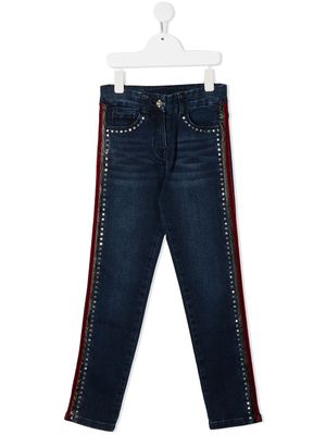 Monnalisa jean skinny à ornements - Bleu