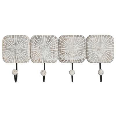 Wandkapstok Home ESPRIT Wit Zwart Ijzer Mangohout Stads 41 x 7 x 17 cm