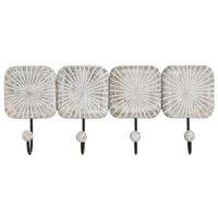 Wandkapstok Home ESPRIT Wit Zwart Ijzer Mangohout Stads 41 x 7 x 17 cm