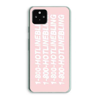 Hotline bling pink: Google Pixel 5a 5G Transparant Hoesje