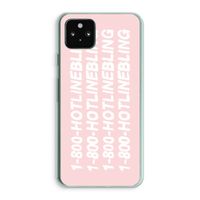 Hotline bling pink: Google Pixel 5a 5G Transparant Hoesje