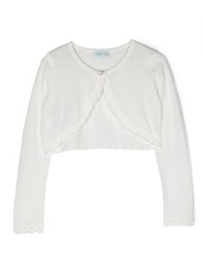 Abel & Lula cardigan bordé de dentelle - Blanc