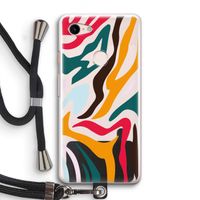 Colored Zebra: Pixel 3 Transparant Hoesje met koord