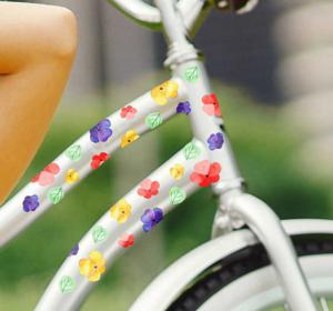 Fiets stickers bloemen patroon