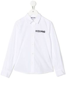 Moschino Kids chemise à logo imprimé - Blanc